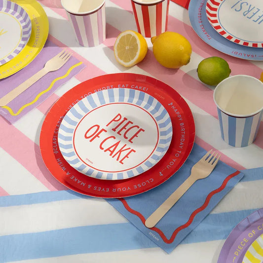 Paper tablecloth Blue Sripes 1.20m x 5m