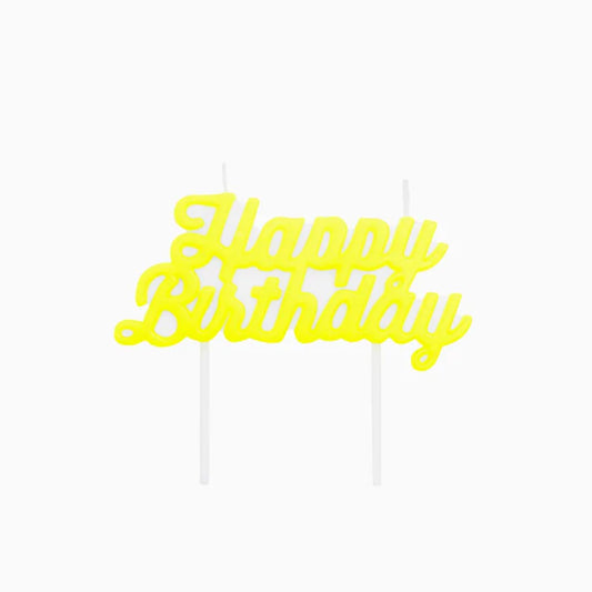 Candles Happy Birthday Fluo Yellow