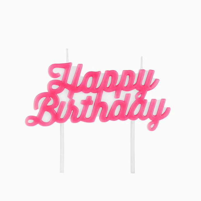 Candles Happy Birthday Fluo Pink