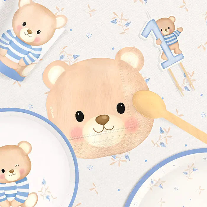 Double Layer Paper Napkin 33 x 33 cm Baby Bear Shape Blue