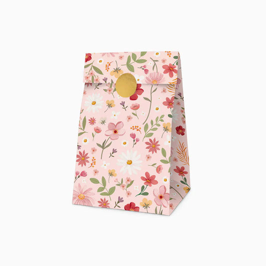 Pastel pink floral paper bag