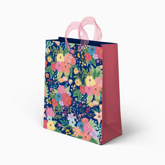 Navy blue median cardboard gift bag