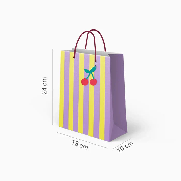 Small stripes bag 24 x 18 x 10 cm Purple