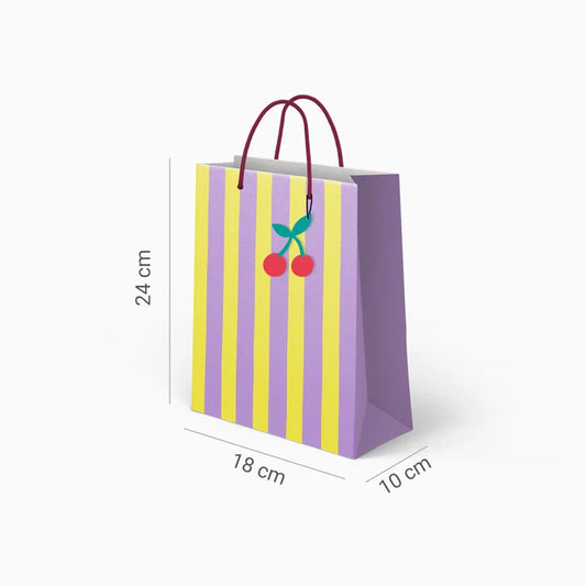 Small stripes bag 24 x 18 x 10 cm Purple