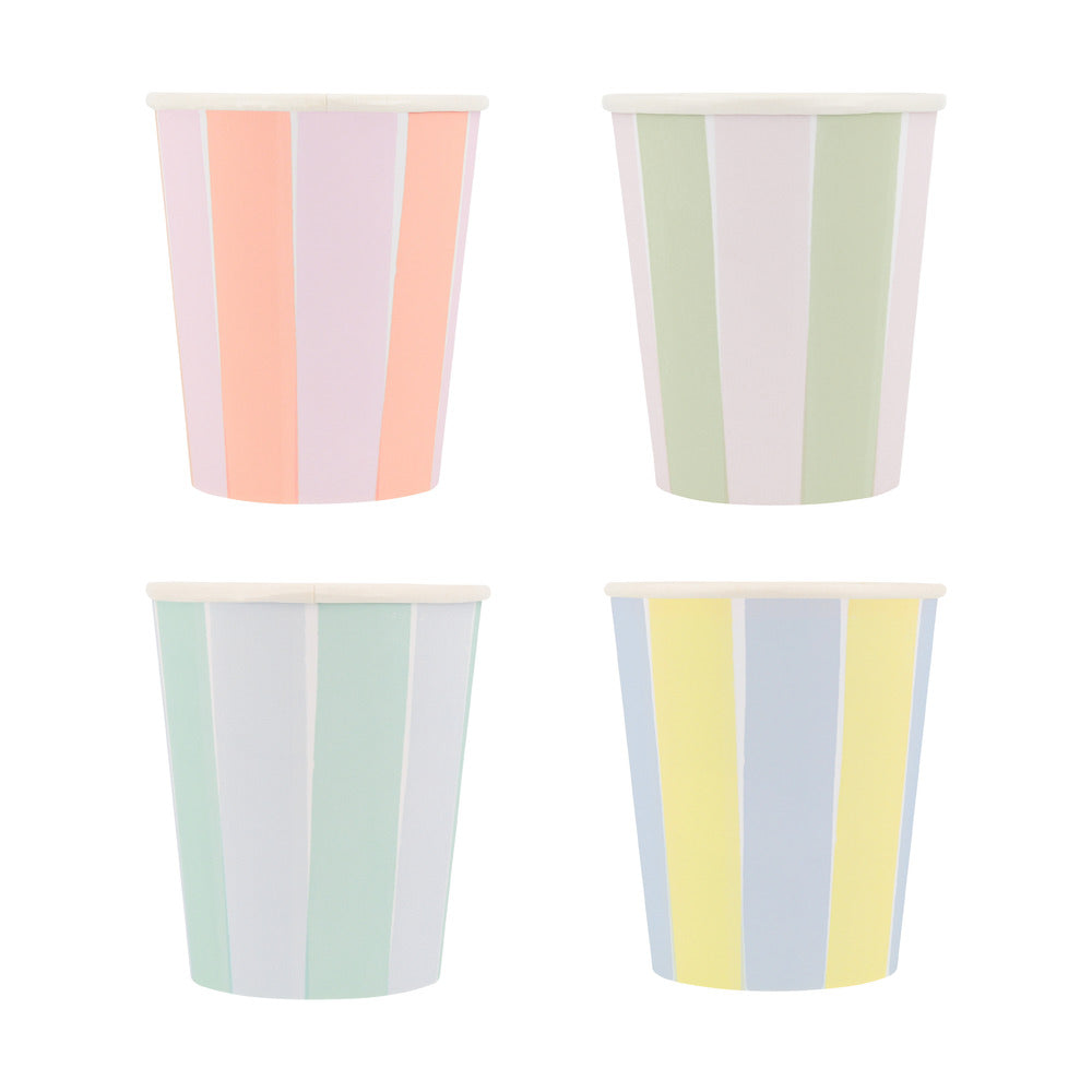 Pastel stripe cups