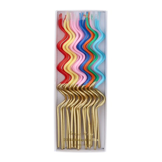 Gold dipped swirly candles