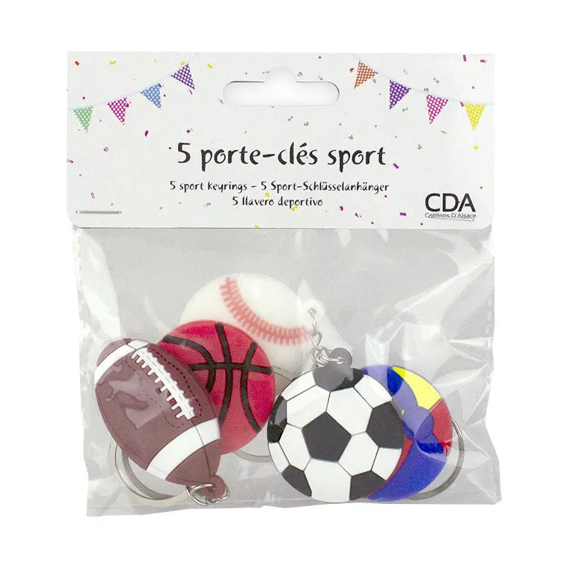 5 key rings - Sport cotillons Alsace