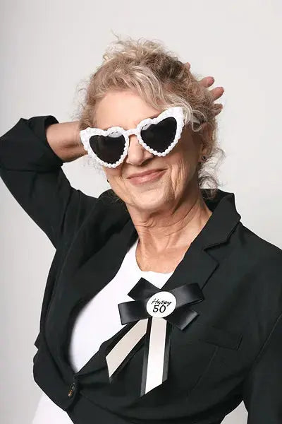 50th Birthday Cotillion, cream-black, 11x17 cm Partydeco