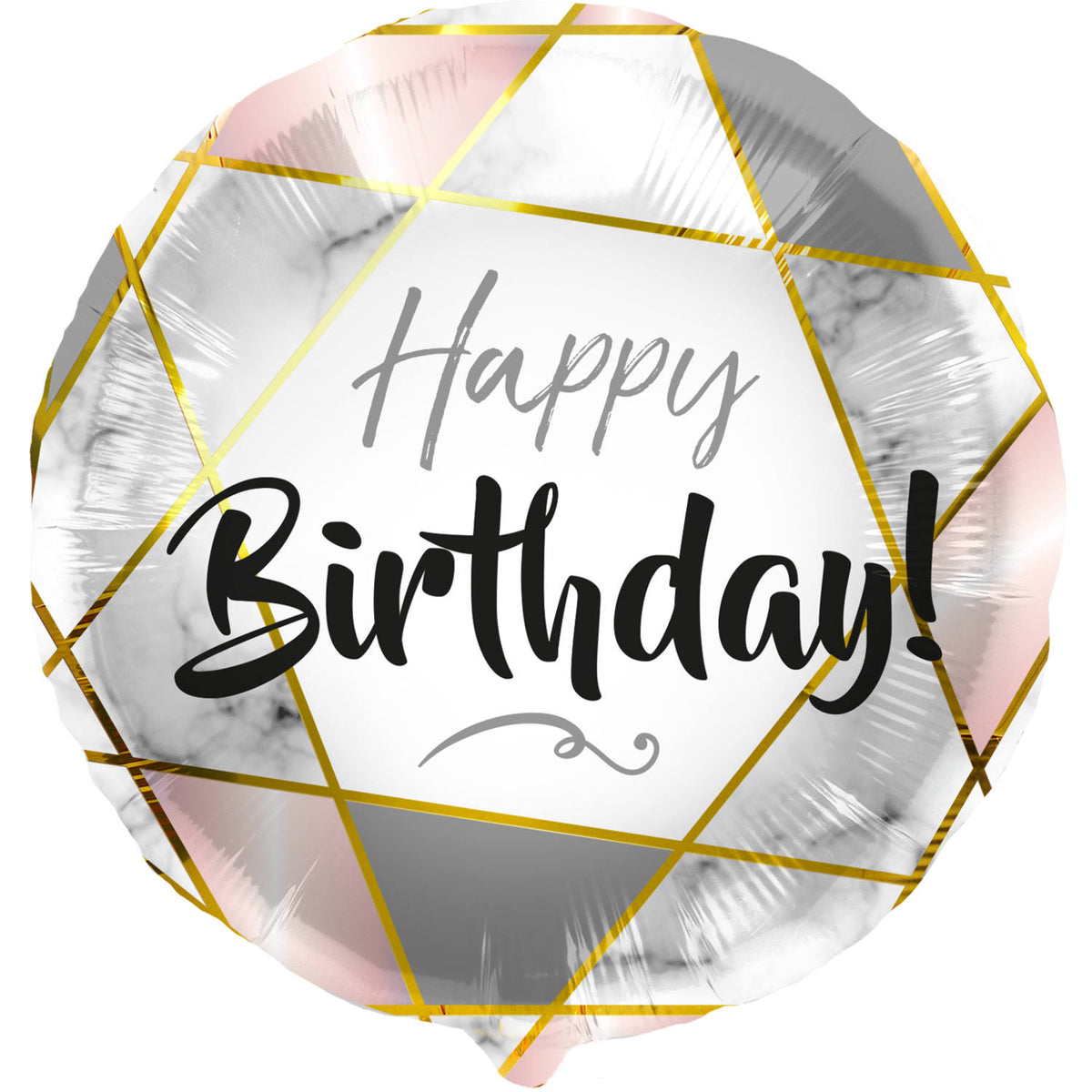 Foil Balloon 'Happy Birthday' Marble - 45cm