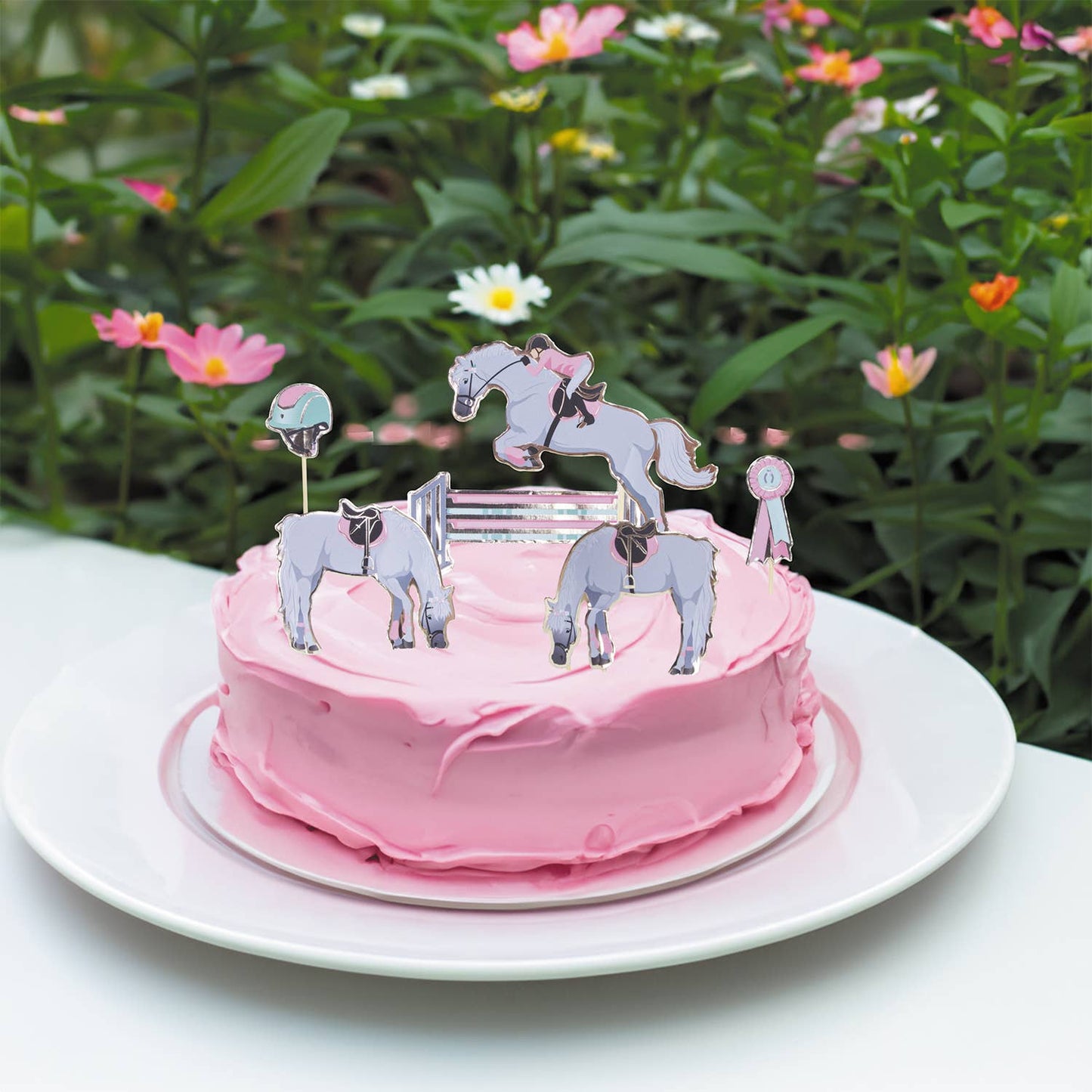 SET OF 6 LOVE HORSE DECORATIONS FOR CAKES