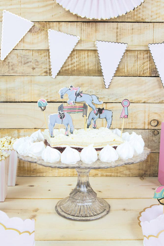 SET OF 6 LOVE HORSE DECORATIONS FOR CAKES