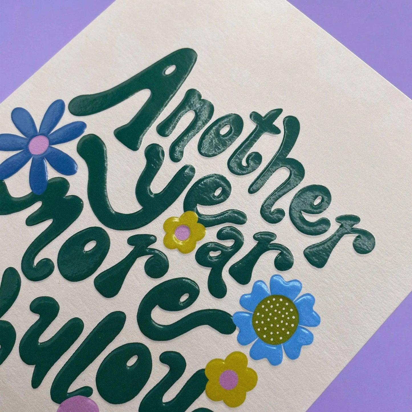 Another Year More Fabulous Birthday Card Raspberry Blossom