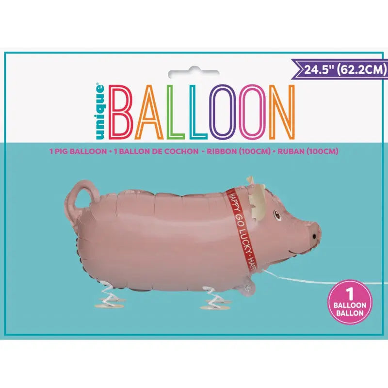 Ballon marcheur COCHON 62 cm Happy Go Lucky Unique