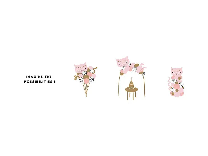 Balloon bouquet Cat, pink, 83x140cm Partydeco
