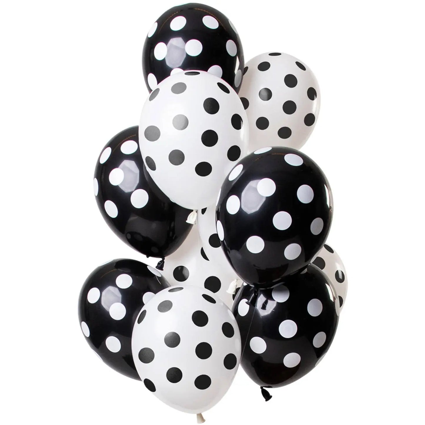 Balloons Polka Dots Black-White 30cm - 12 pieces Folat