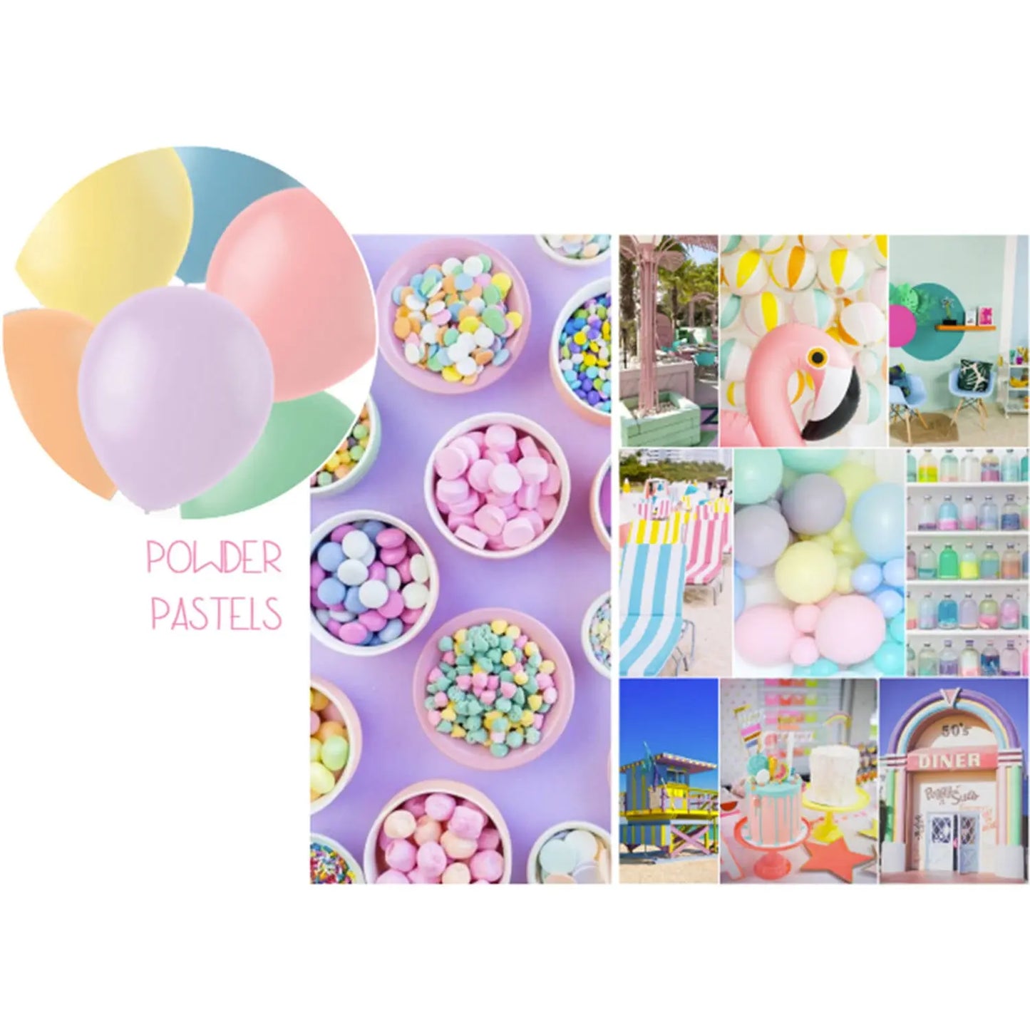 Balloons Powder Pastels 33cm - 10 pieces Folat