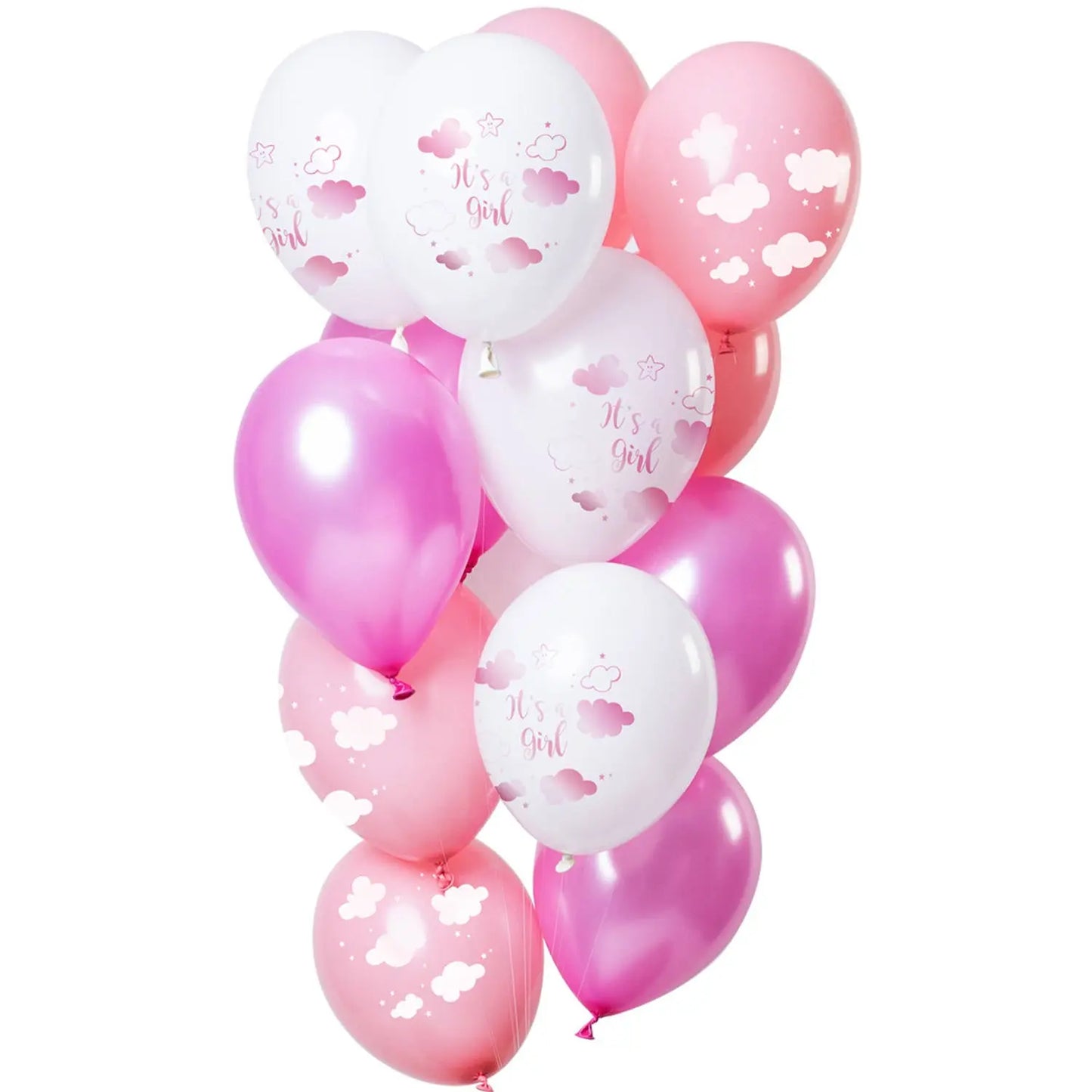 Balloons 'It's a girl' Pink 33cm - 12 pieces Folat