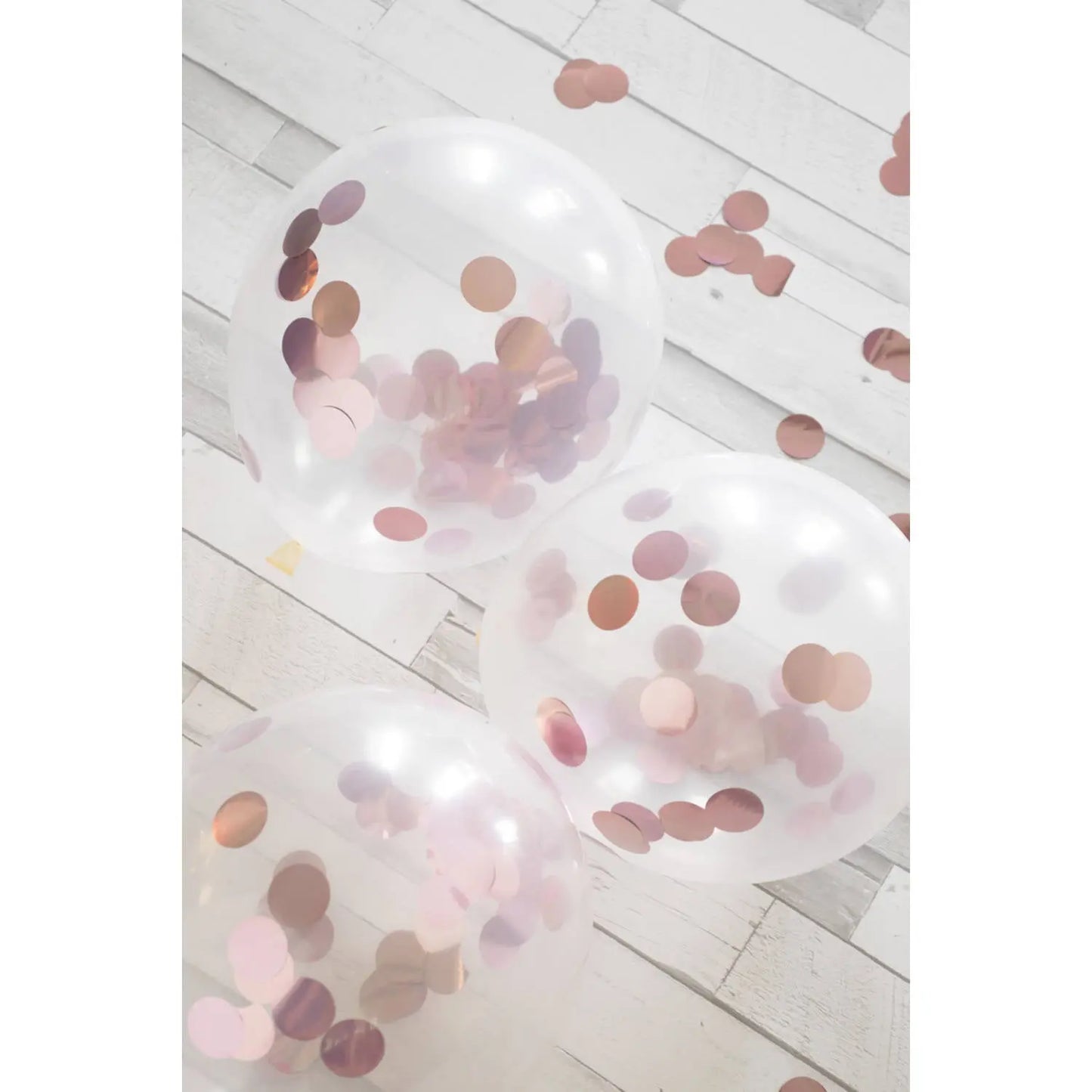 Balloons with Rose Gold Confetti 30 cm - 4 pieces Folat