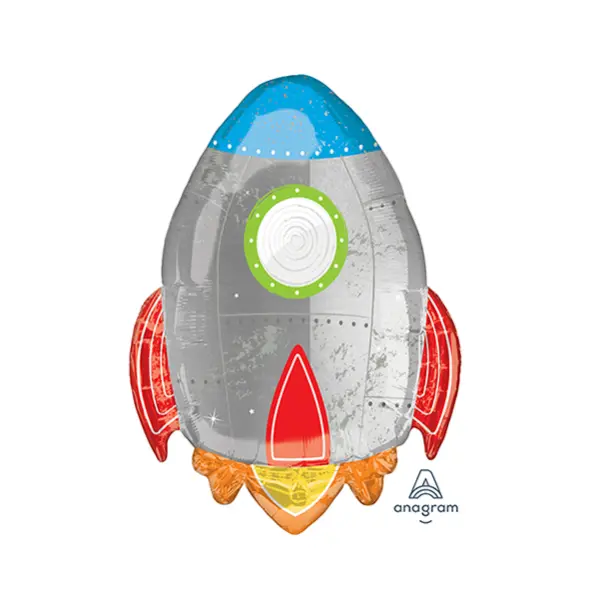 Blast Off Birthday Rocket Shaped Balloon 53cm x 73cm Anagram