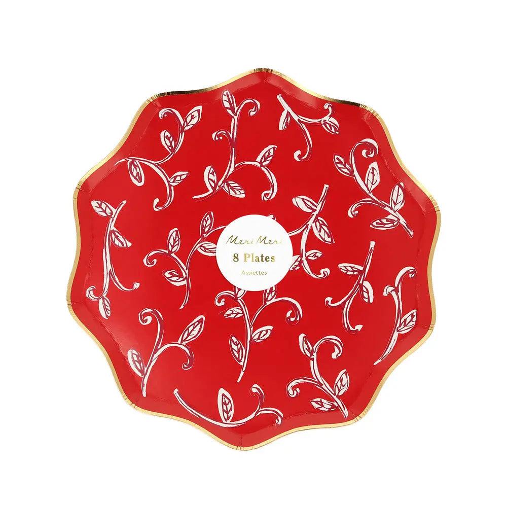 Block print side plates Meri Meri