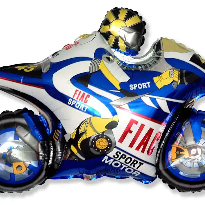 Blue Race MotoBike Balloon Mis Globos