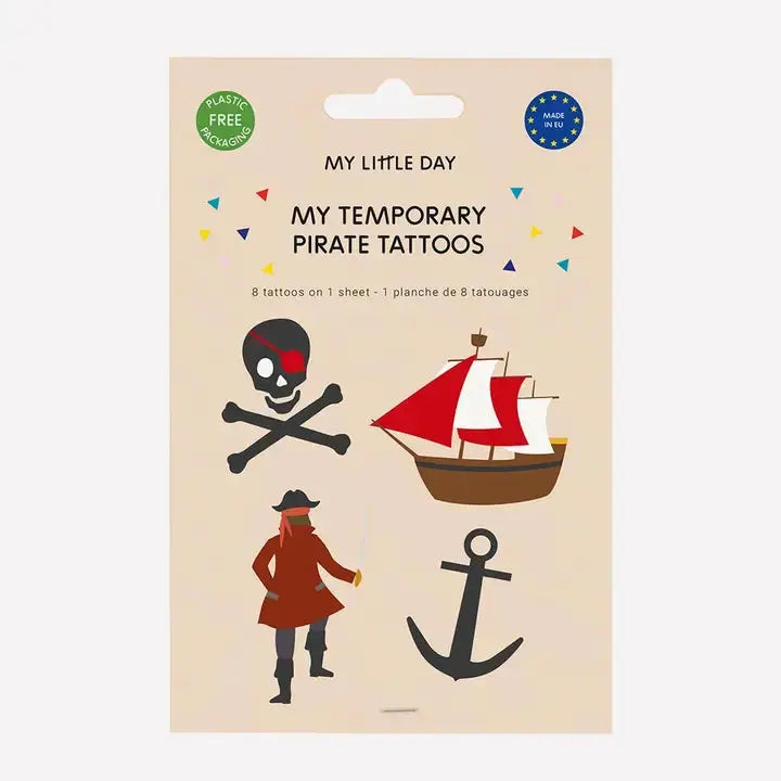 Board of 8 Pirate Tattoos My Little Day