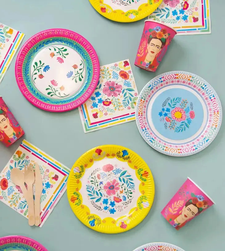 Boho Floral Paper Plates, Summer Party - 12 Pack Talking Tables