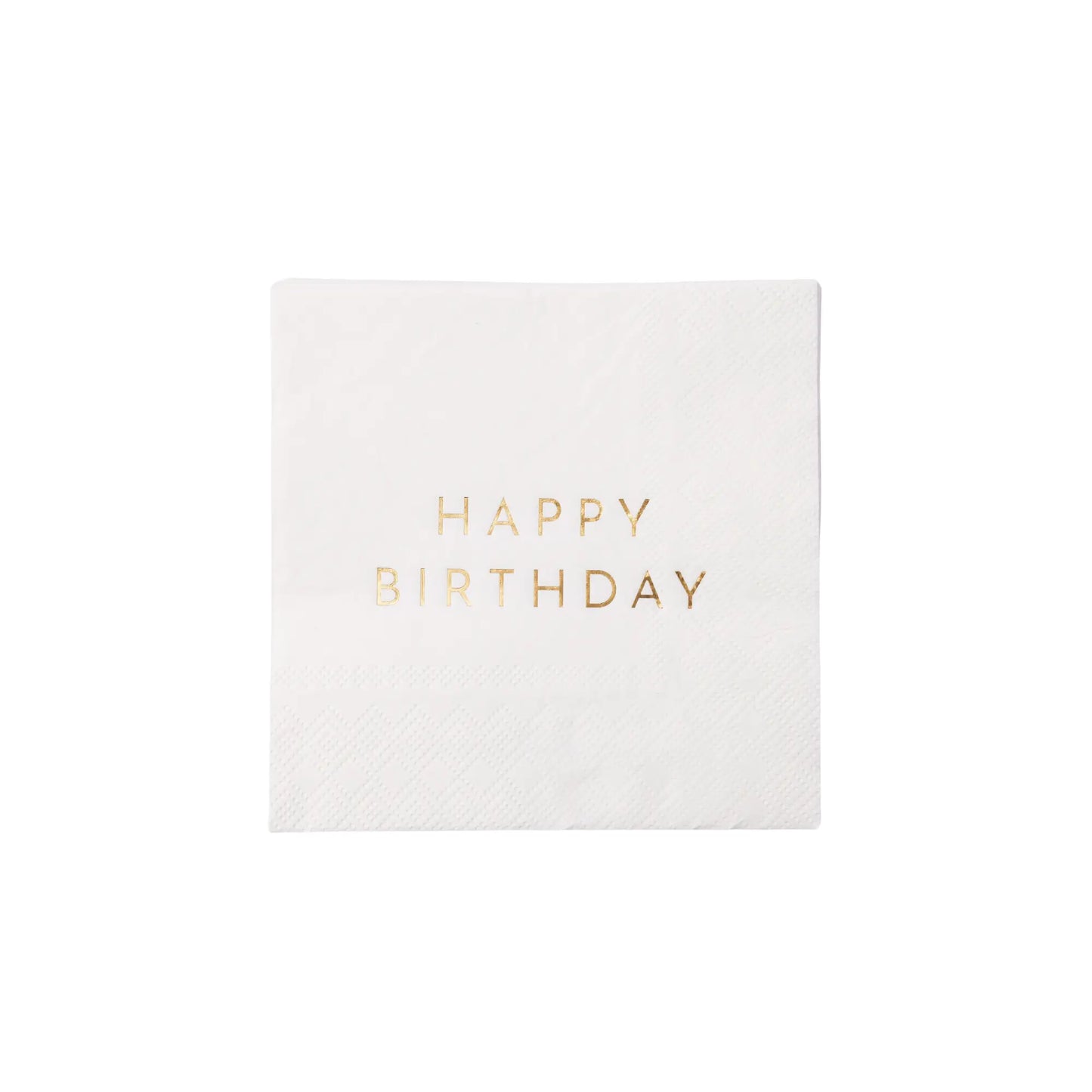 Bonjour Fête - WHITE & GOLD SIGNATURE HAPPY BIRTHDAY COCKTAIL NAPKINS Bonjour Fête