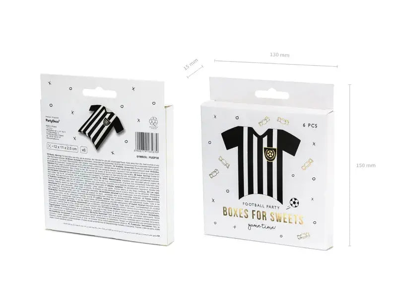 Boxes Football Shirts, mix, 12x11x2.5cm Partydeco