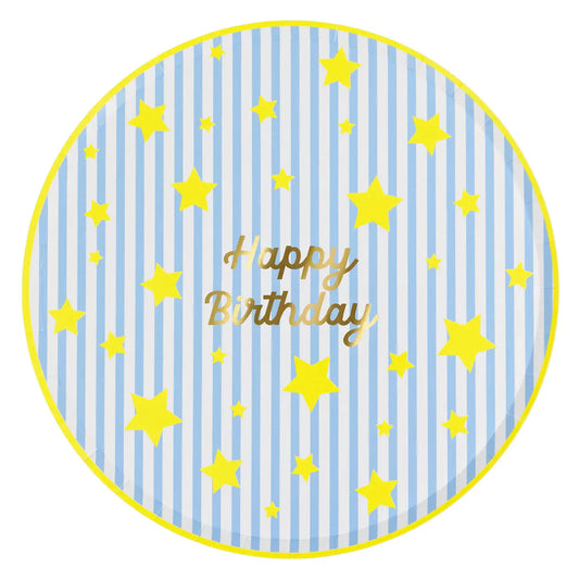 Bright Star Happy Birthday Dinner Plates (x 8) Meri Meri
