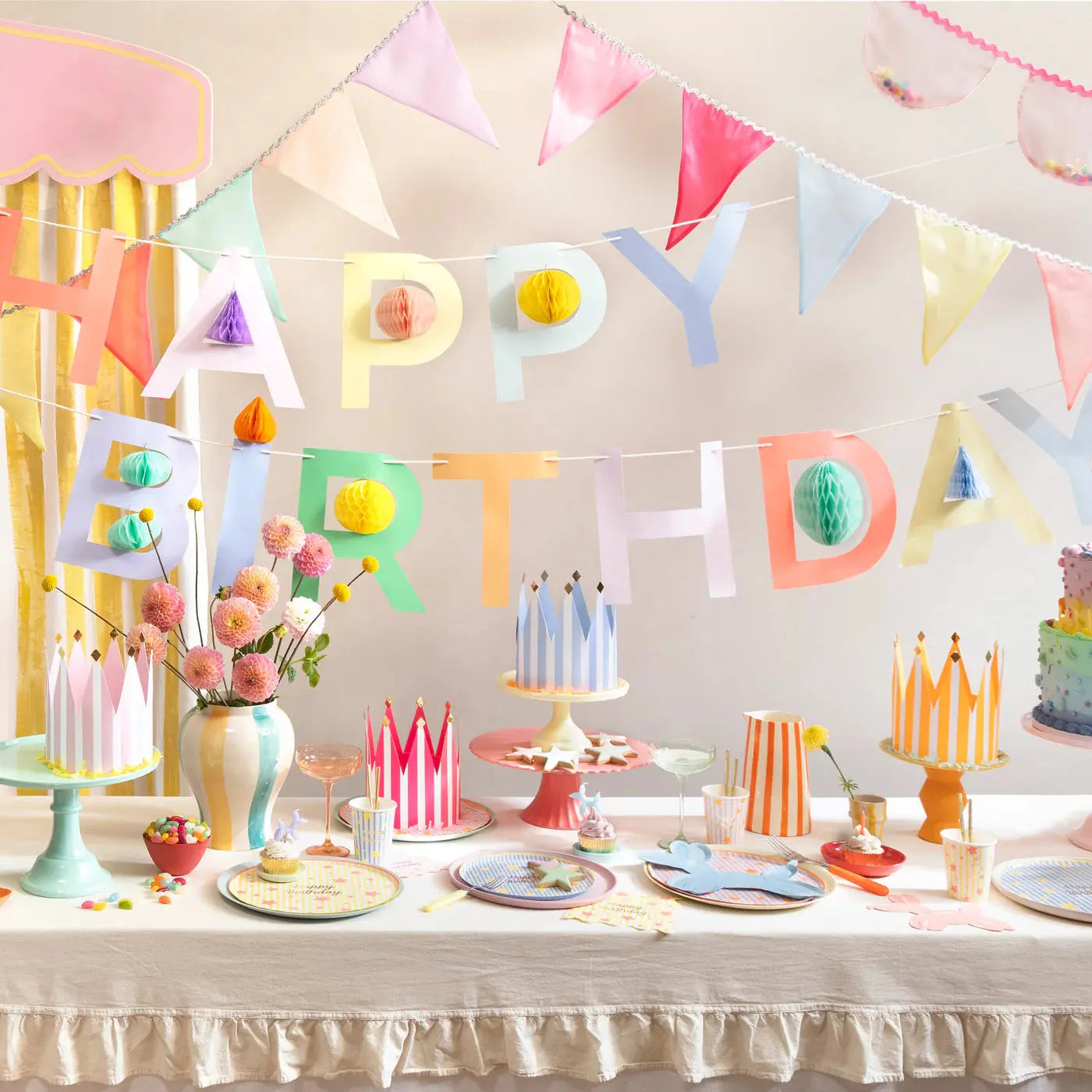 Bright Star Happy Birthday Dinner Plates (x 8) Meri Meri