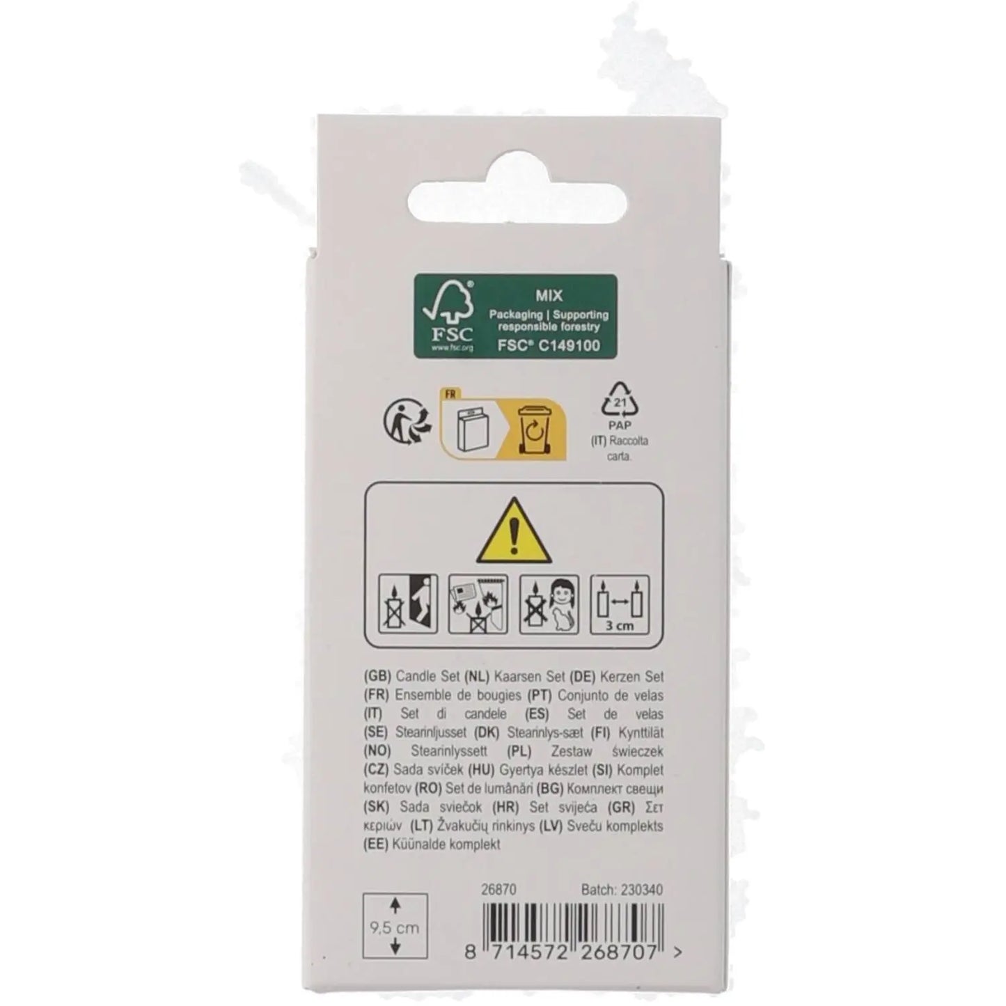 Candles Set - Starburst - 9,5 cm - 11 pieces Folat