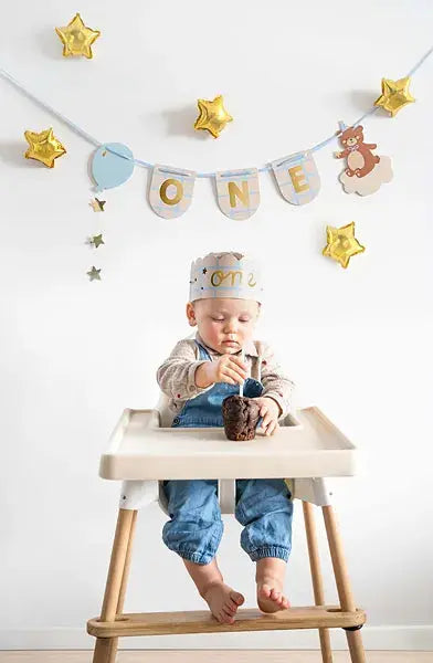 Chair banner and crown Teddy Bear, 50x20.5 cm, mix Partydeco