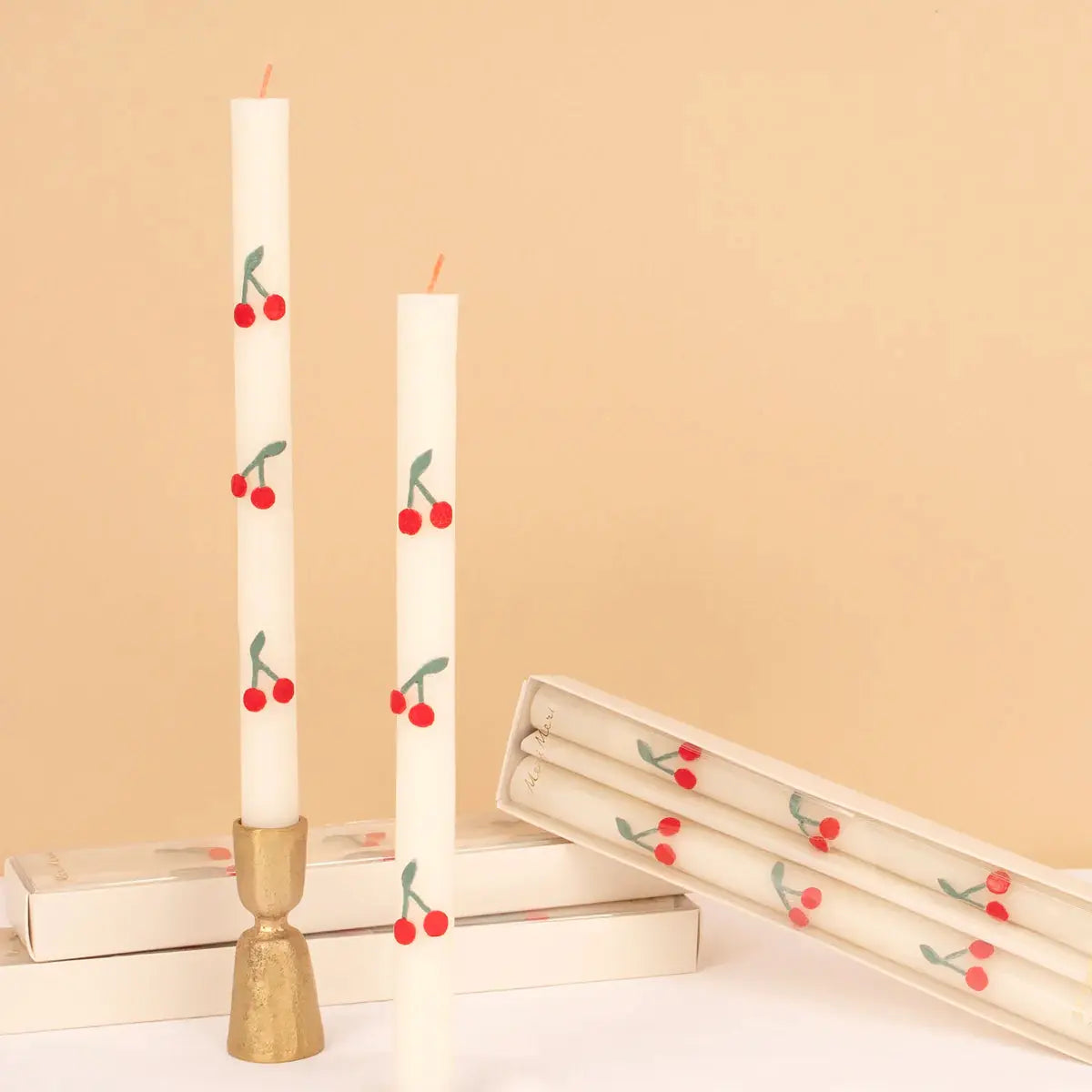 Cherry Table Candles (x 2) Meri Meri