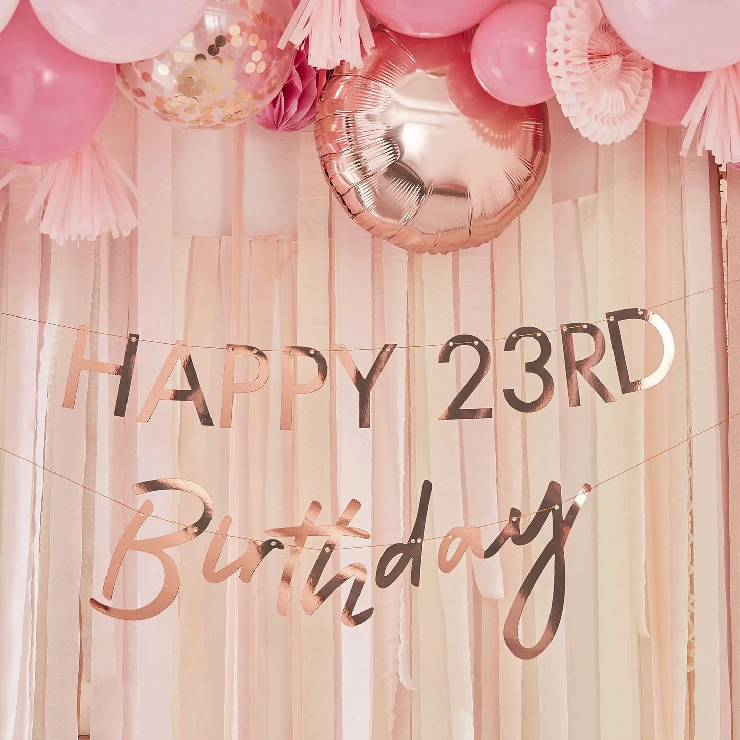 Customisable Milestone Rose Gold Birthday Banner Ginger Ray