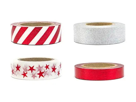 Decorative Tape - red ( 4 x 10m) Partydeco