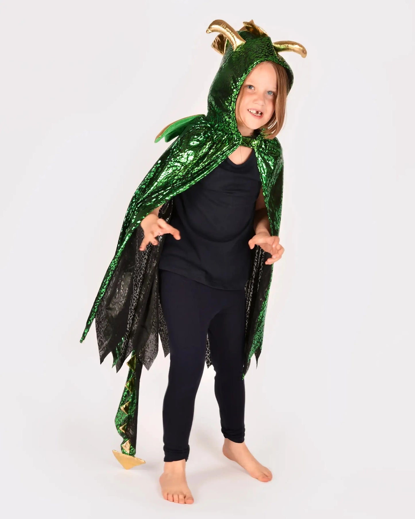Den Goda Fen DRAGON COSTUME w WINGS GREEN Den Goda Fen