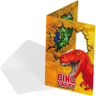 Dinosaur Invitations - 6 pieces Folat