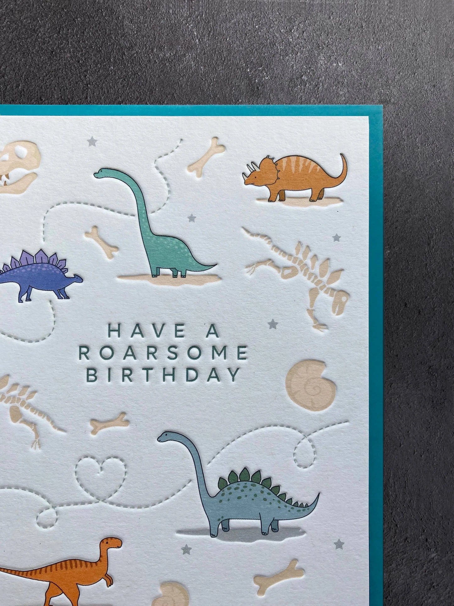 Dinosaurs Birthday Letterpress Style Card Heyyy Ltd