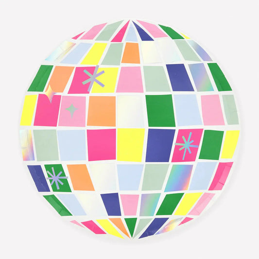 Disco Ball Large Plates (x 8) Meri Meri
