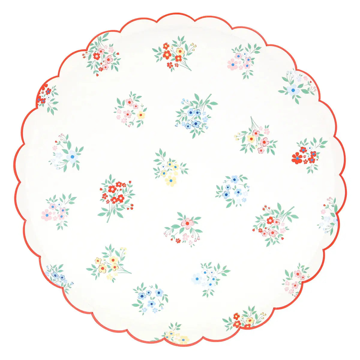 Ditsy Posy Scalloped Dinner Plates (x 8) Meri Meri