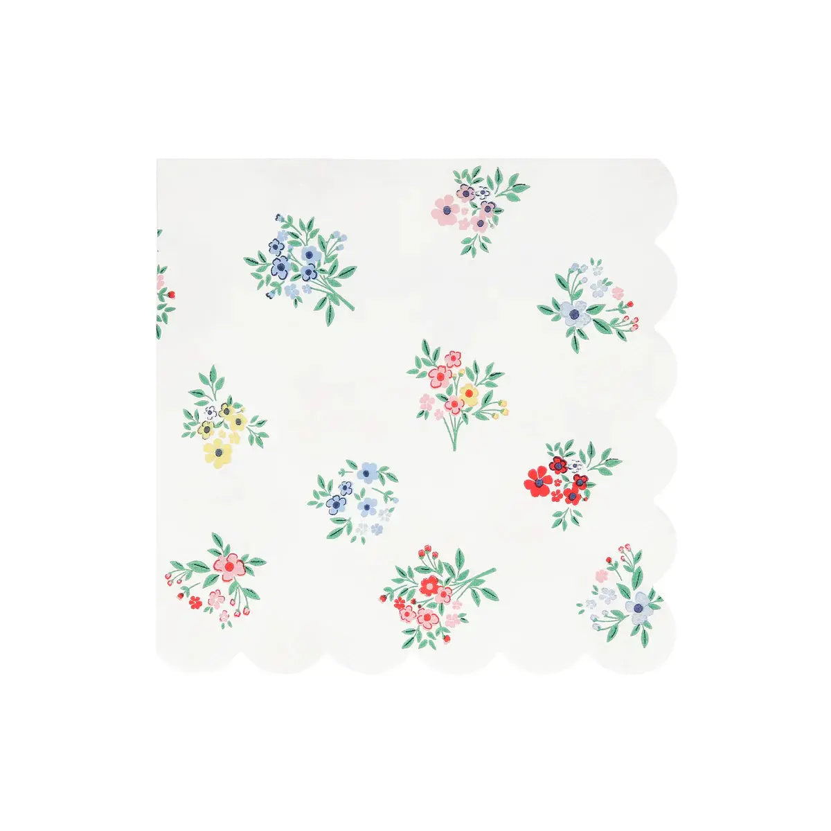 Ditsy Posy Scalloped Large Napkins (x16) Meri Meri