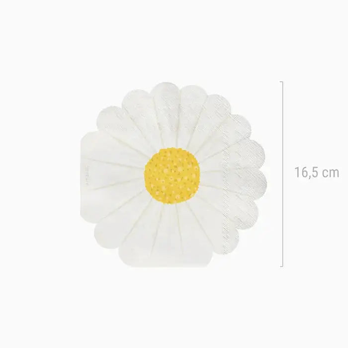 Double paper margarite paper napkins 33 x 33 cm white and yellow Oh yeah!