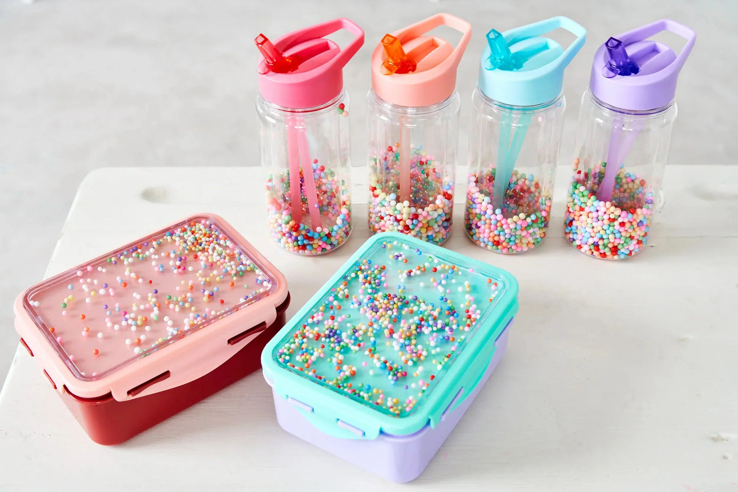 Drinking bottle macaron pops peony pink Petit Monkey