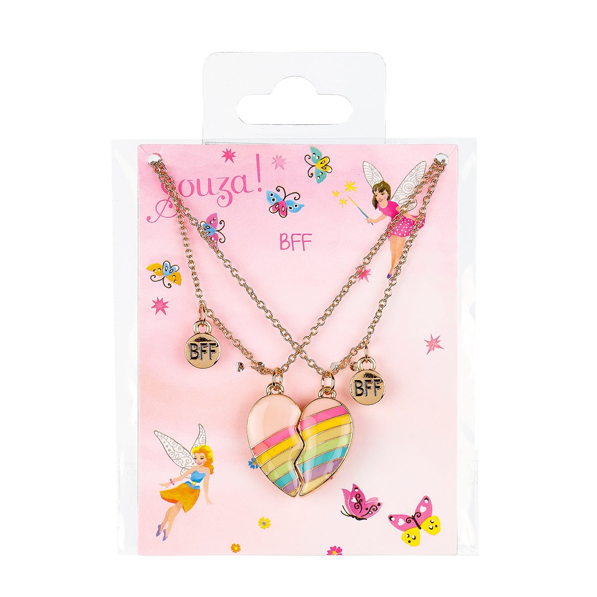 Giftpack BFF Heart, 2 necklaces (2 pcs/card, 1 card)