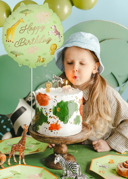 Foil balloon tablet ''Happy Birthday'' Safari, 35x35 cm, mix (FB388)