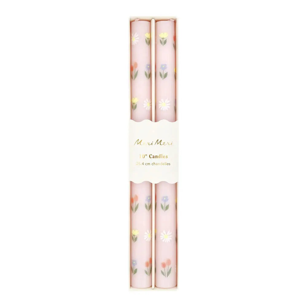 Floral pattern table candles Meri Meri