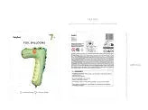 Foil Balloon Number 7 - Crocodille, 56x85 cm, mix Partydeco