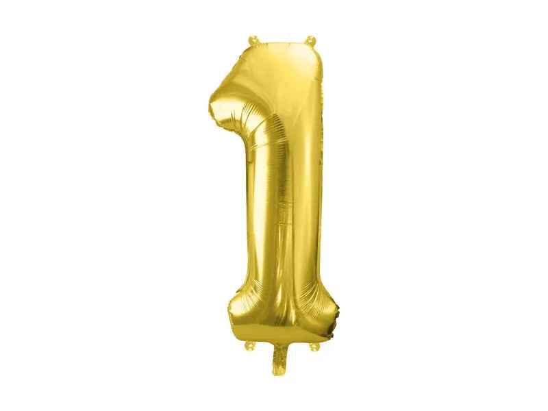 Foil Balloon Number ''1'', 72cm, light gold Partydeco