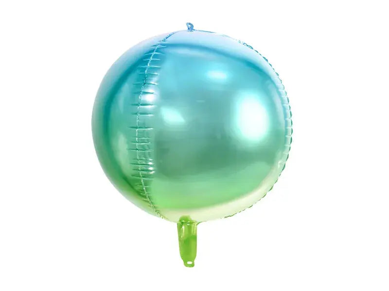 Foil Balloon Ombre Ball, blue and green, 35cm Partydeco